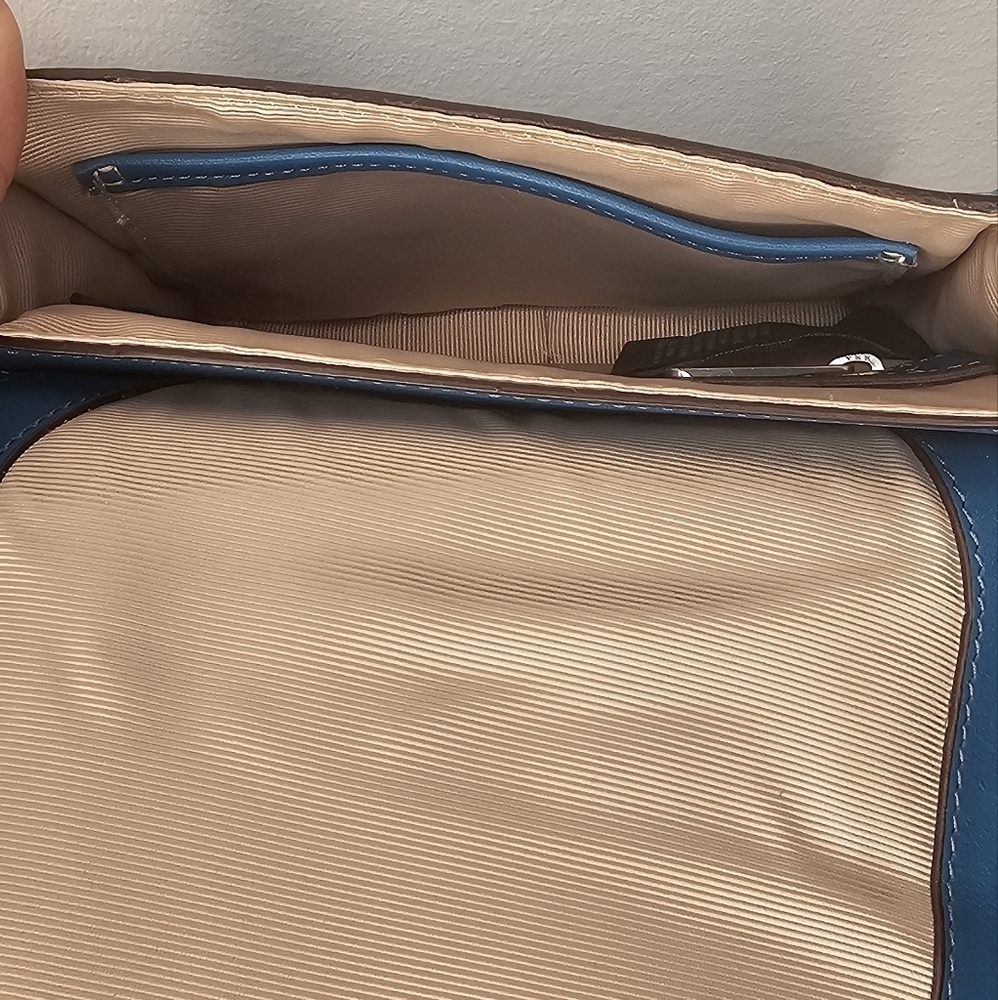 Ralph Lauren Blue Leather Mini Messenger Crossbody Bag - Picture 13 of 15